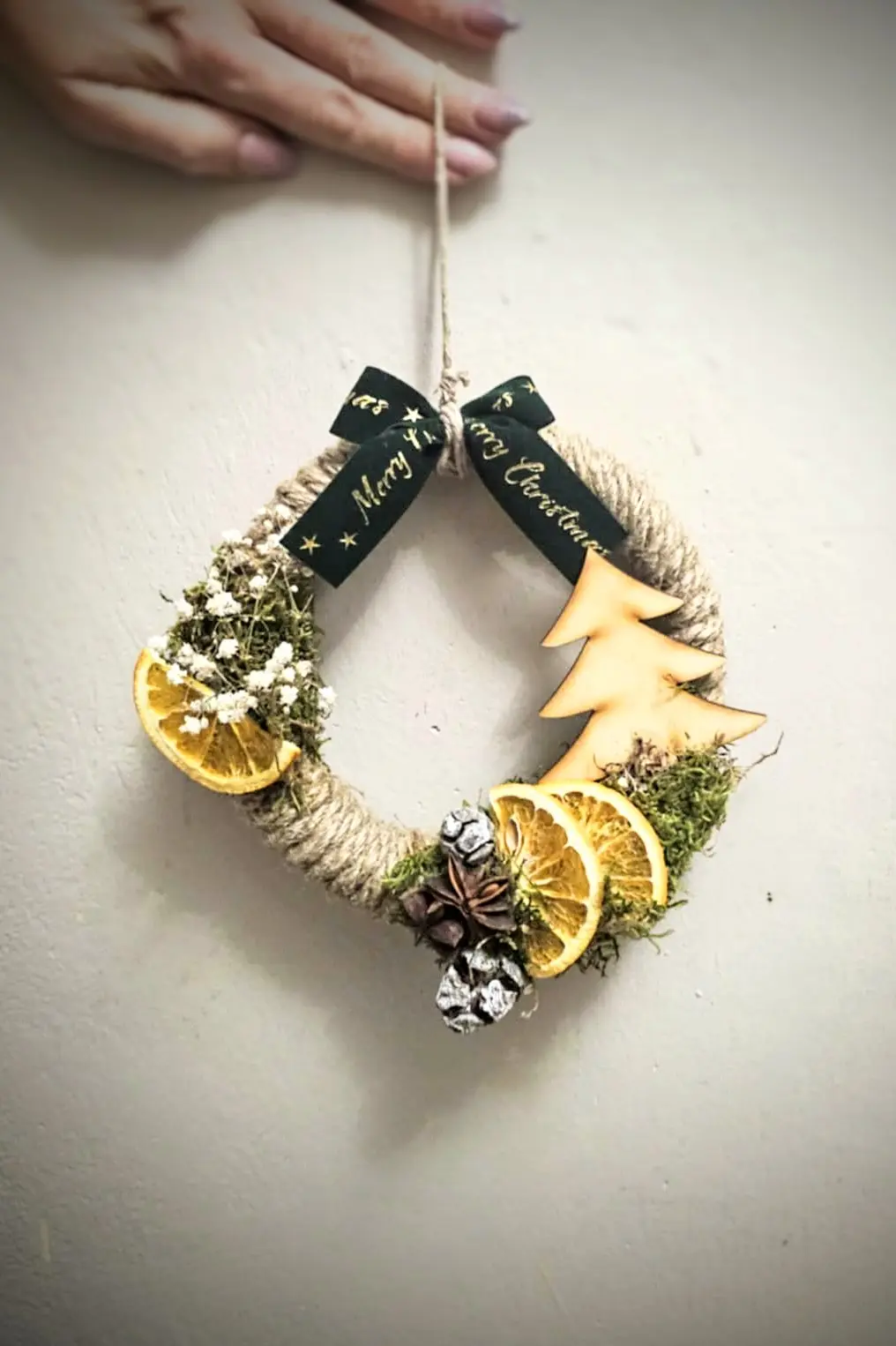 Świąteczna ozdoba z darów natury - naturalne dekoracje świąteczne, ozdoby bożonarodzeniowe, rękodzieło 15 cm